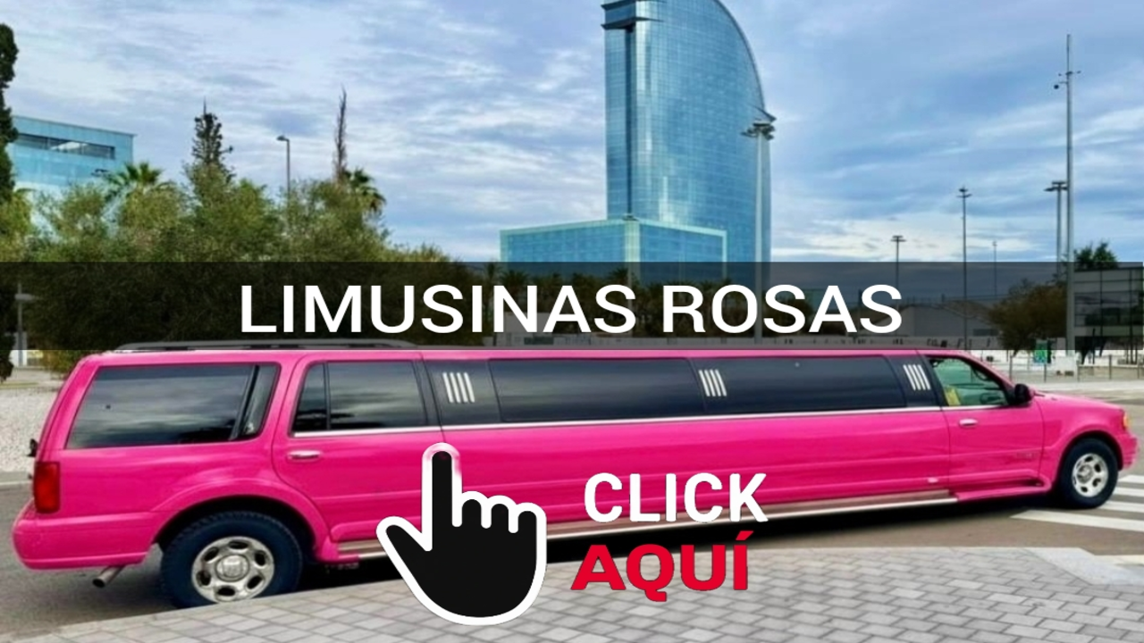 Limusinas decoradas con detalles femeninos, en tonos de rosa brillante. El interior está lleno de detalles como cortinas de encaje y asientos de color rosa, creando una atmósfera delicada y única.