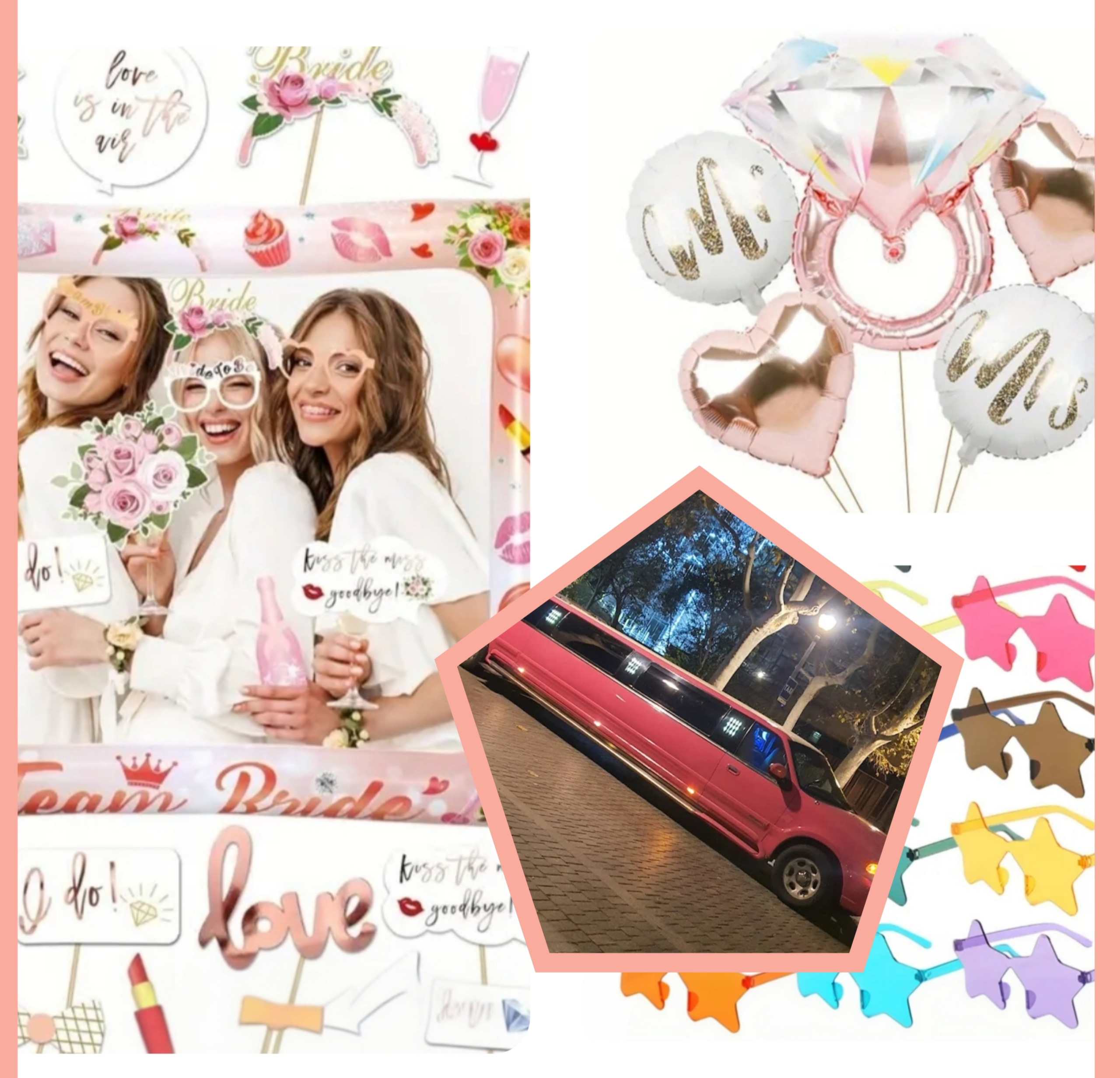 PACK DESPEDIDAS LIMUSINA ROSA Paquete de despedida de soltera en limusina rosa Hummer en Barcelona