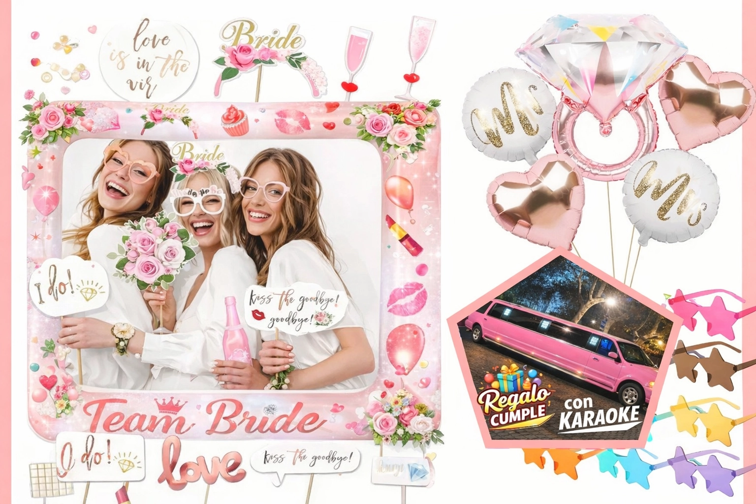 paquete despedida con limusina rosa Paquete de despedida de soltera en limusina rosa Hummer en Barcelona